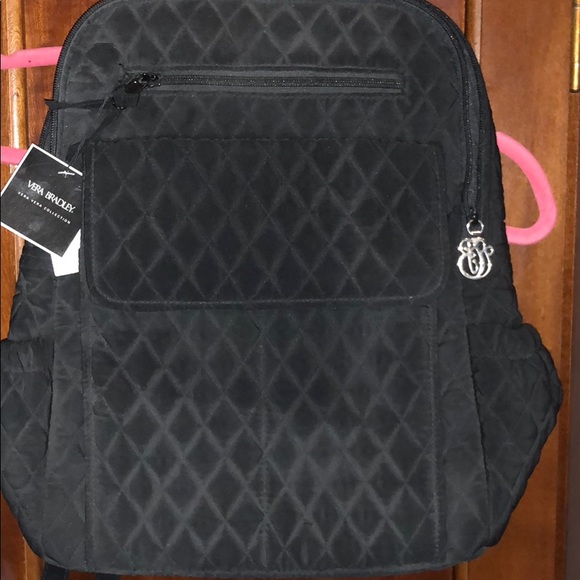 vera bradley black quilted backpack